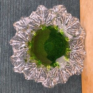 Humppila Finnish Glass Platter Signed, Designer Pertti Santalahti Vintage 1970s